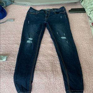 Dark wash blue jeans